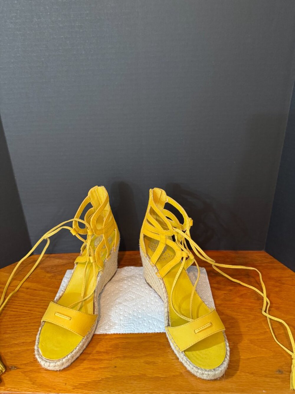 Vince Camuto Yellow Espadrille Wedge Sandal, 8